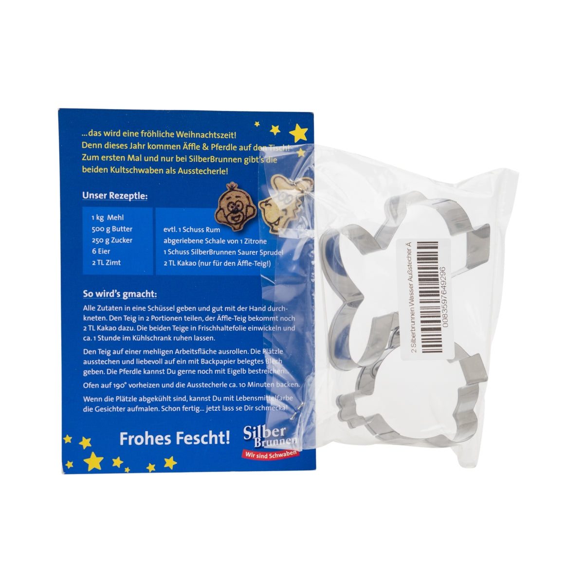 2x Silver Fountain Water Cookie Cutters Monkey & Horse Shape Cookies Gift – View 2
