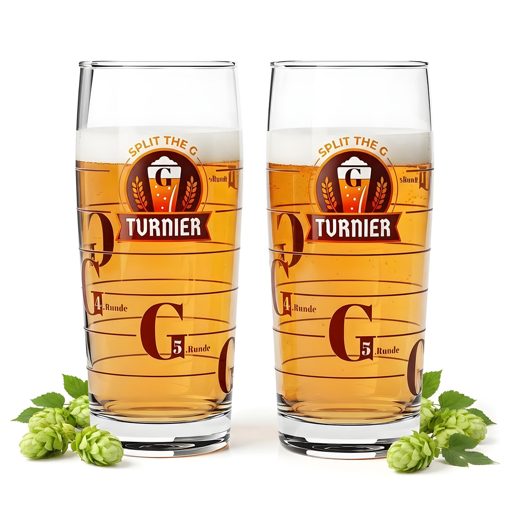 2 Sipply Beer Glasses "SPLIT THE G Tournament" 0.5 L - The Social Media Trend