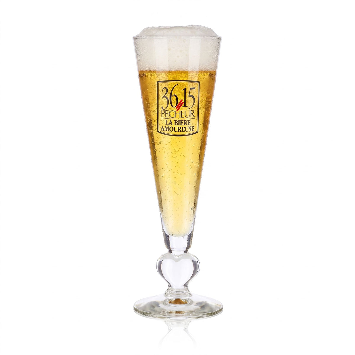 3615 Pecheur Beer Glass, 12.5 cl, Heart-Shaped Stemmed Glass, "La Bière Amoureuse"