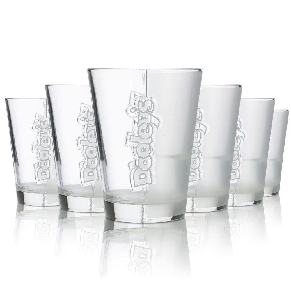 3x Dooleys Glass 0.24l Tumbler Long Drink Cocktail Shot Glass Set Satin Finish