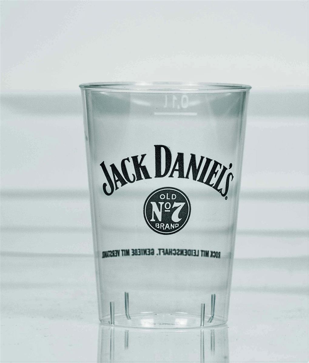 40x Jack Daniels Whiskey disposable cups, 0.1 l plastic cups