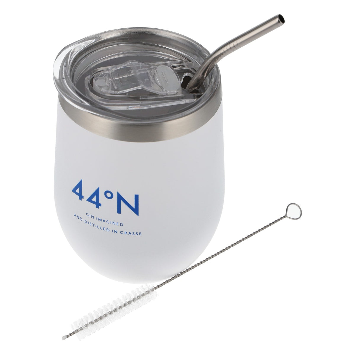 44°N Gin To-Go Stainless Steel Cup, 0.4 L, with Straw, White – New & Stylish – View 7