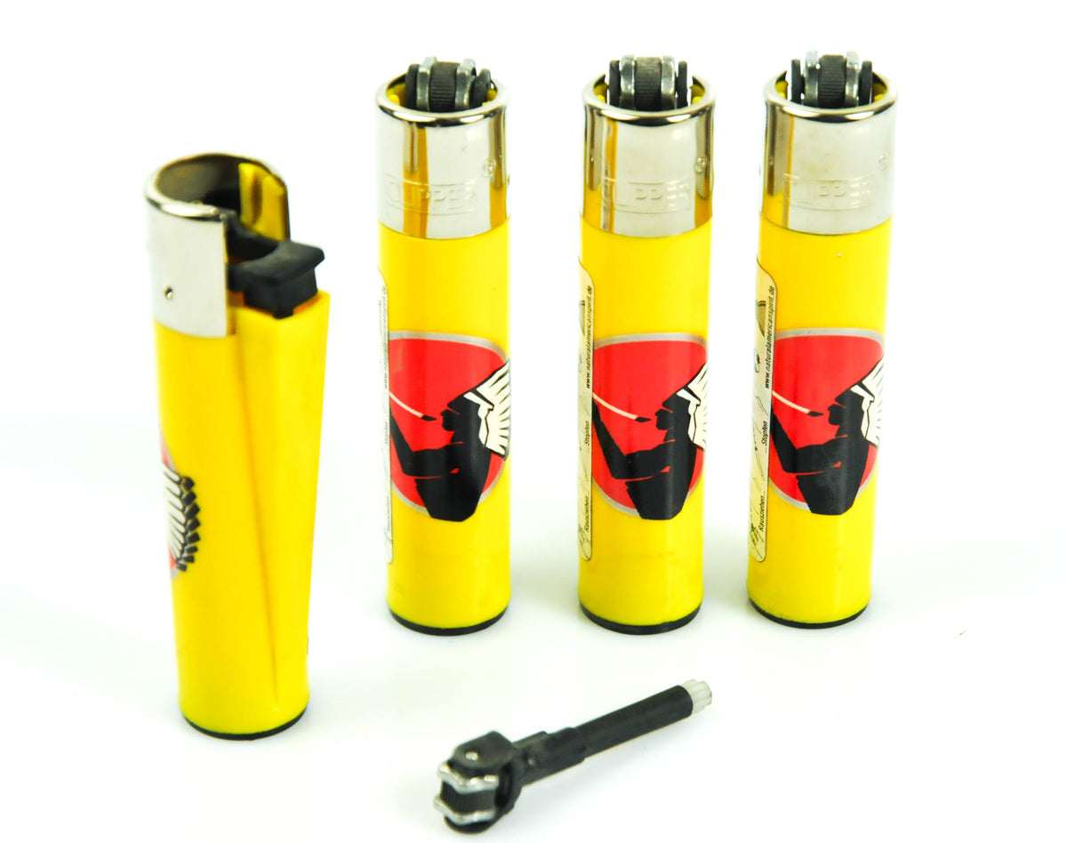 4x American Spirit Tobacco Lighter Classic Large Yellow Reusable Clipper – View 3