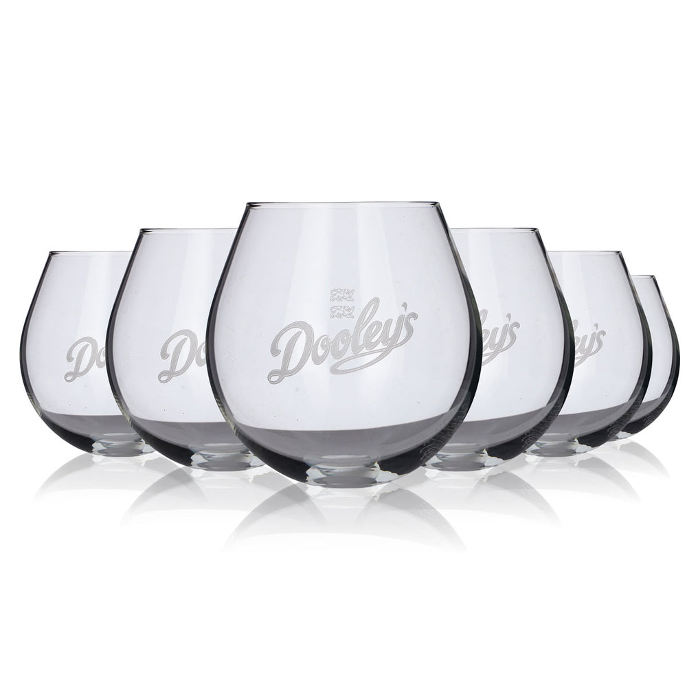 4x Dooleys Toffee XXL Liquor Glass Ball Glass Tipper 2cl/4cl White Lettering