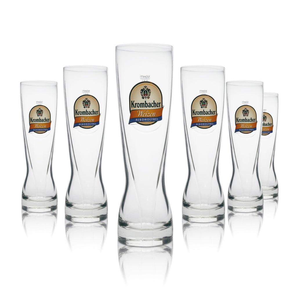 4x Krombacher beer glass 0.5l wheat beer glass "Alcohol-free"