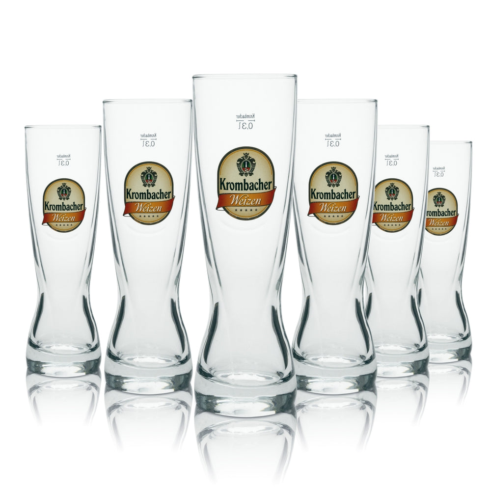 4x Krombacher Beer Glass Wheat 0.3l Gourmet Glasses