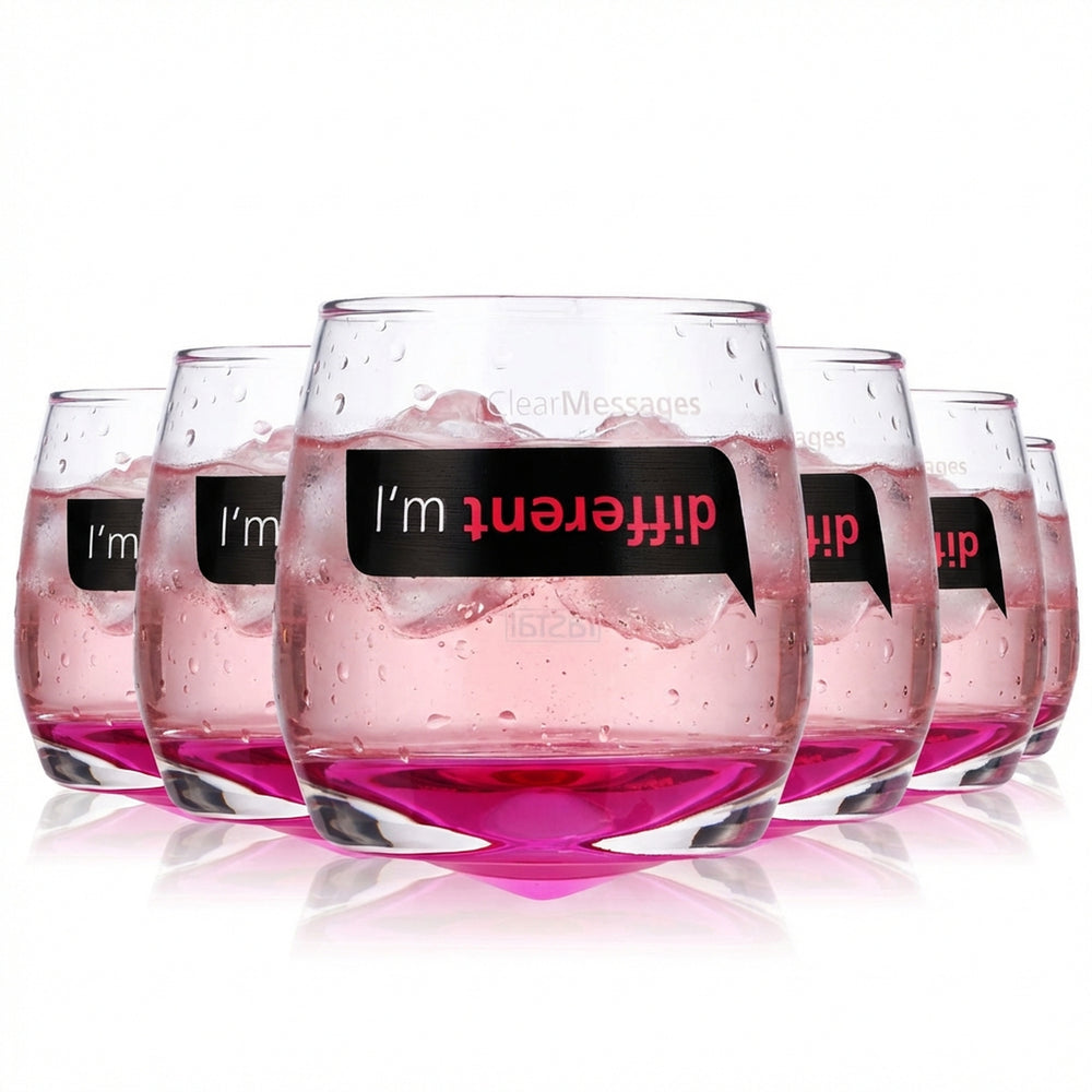 4x Rastal Glass Tumblers 0.2l Designer Glass Tumblers "I'm different"