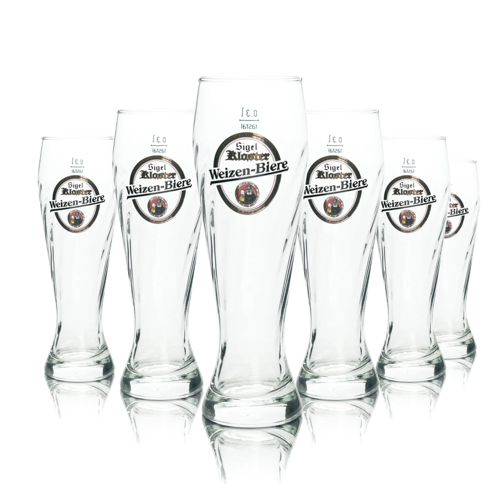 4x Sigel monastery beer glass 0.3l wheat beer Ruhr crystal wheat yeast glasses Beer