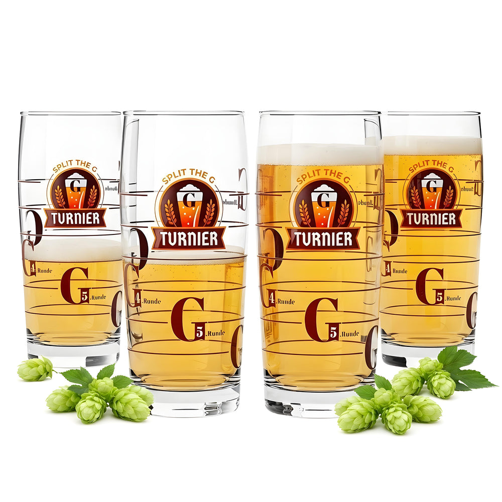 4 Sipply Beer Glasses "SPLIT THE G Tournament" 0.5 L - The Social Media Trend