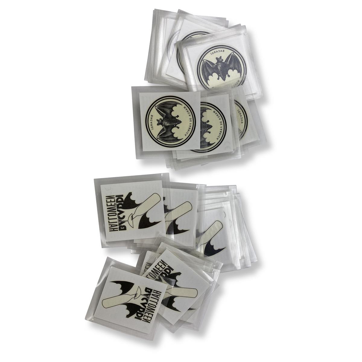 50x Bacardi Rum Tattoos 25x Bat 25x Bacardi Halloween