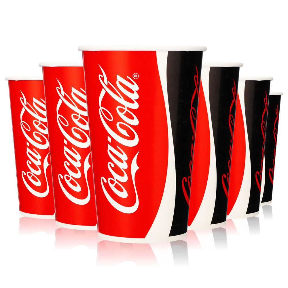 50x Coca Cola cups, 0.4 l, disposable glass cups, party cups, celebration cups