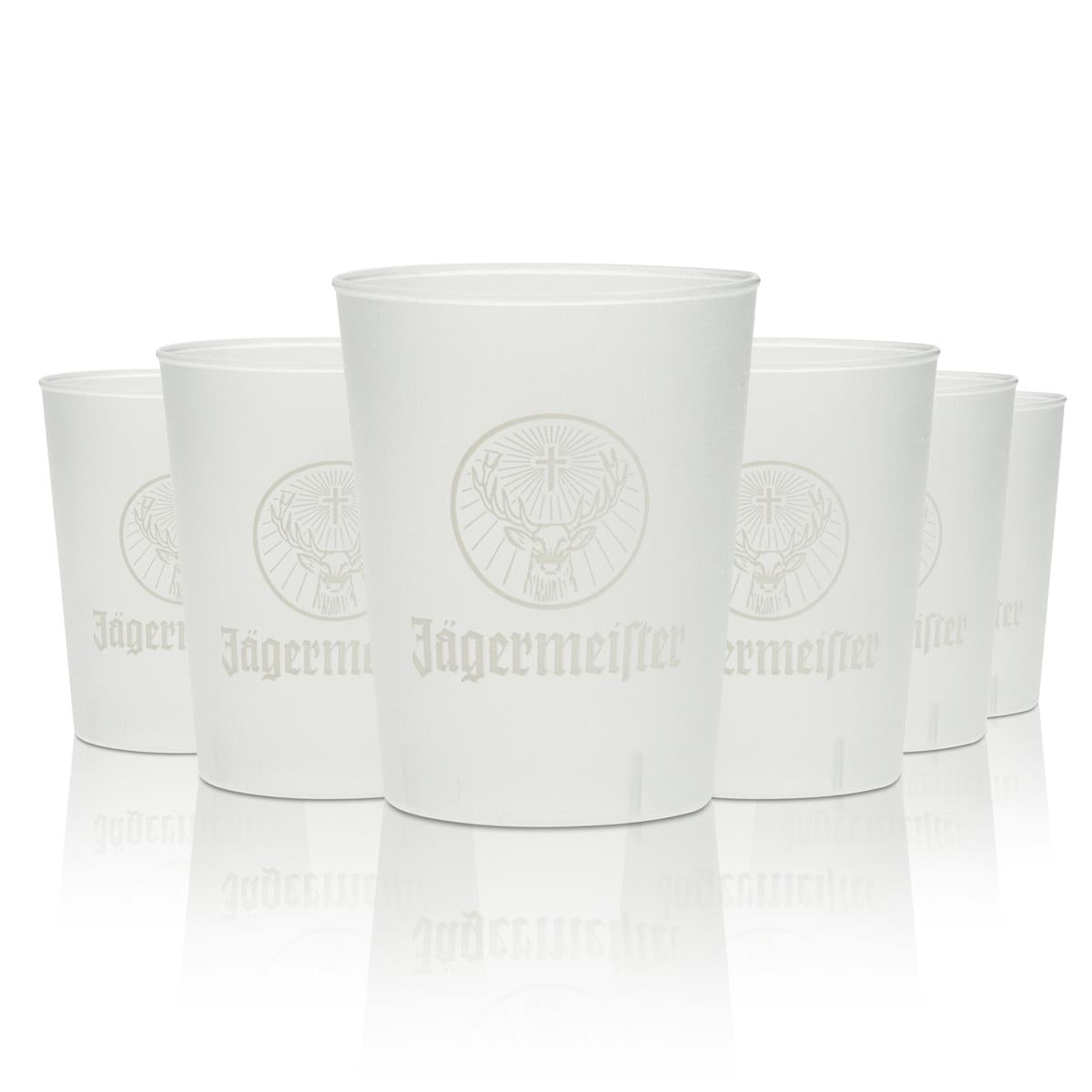 50x Jägermeister liqueur disposable shot cups, 2cl/4cl