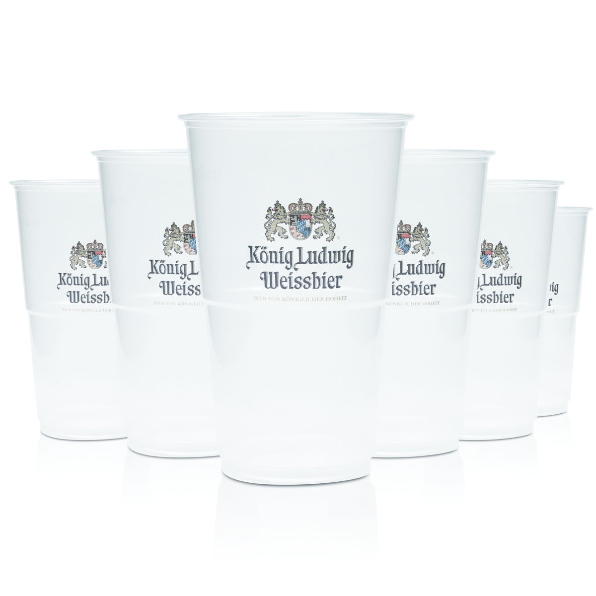 50x King Ludwig Beer Disposable Cups 0.5l Festival Glasses Plastic Cup
