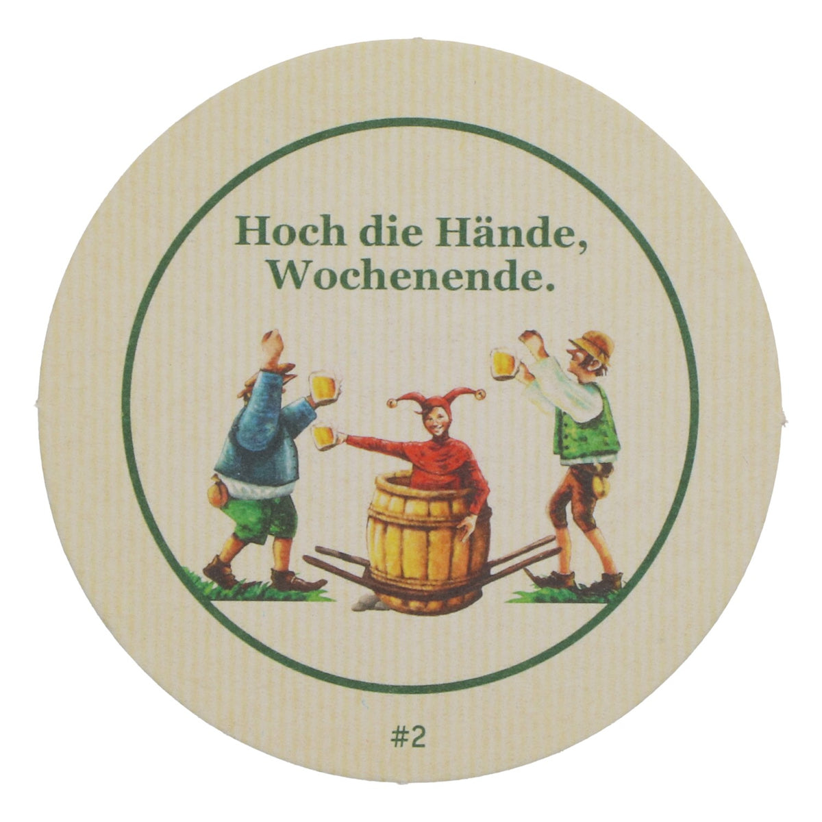 50 Pülleken Beer Coasters "Hands Up, It's the Weekend" Coasters – View 4