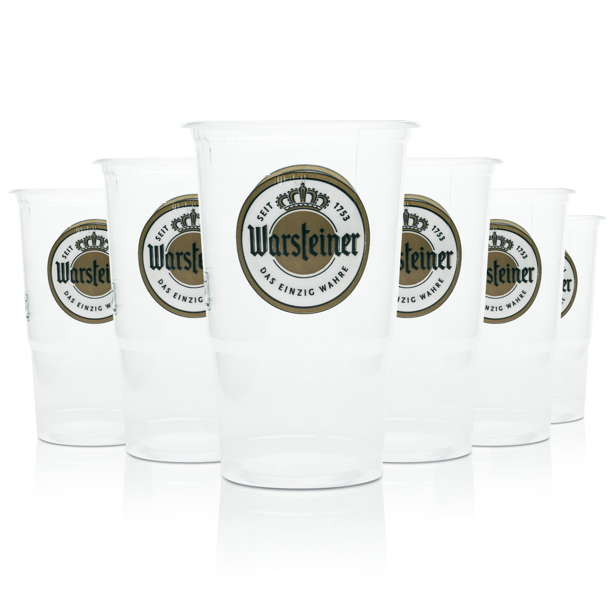 50x Warsteiner beer disposable cups, 0.2 l, festival glasses, plastic