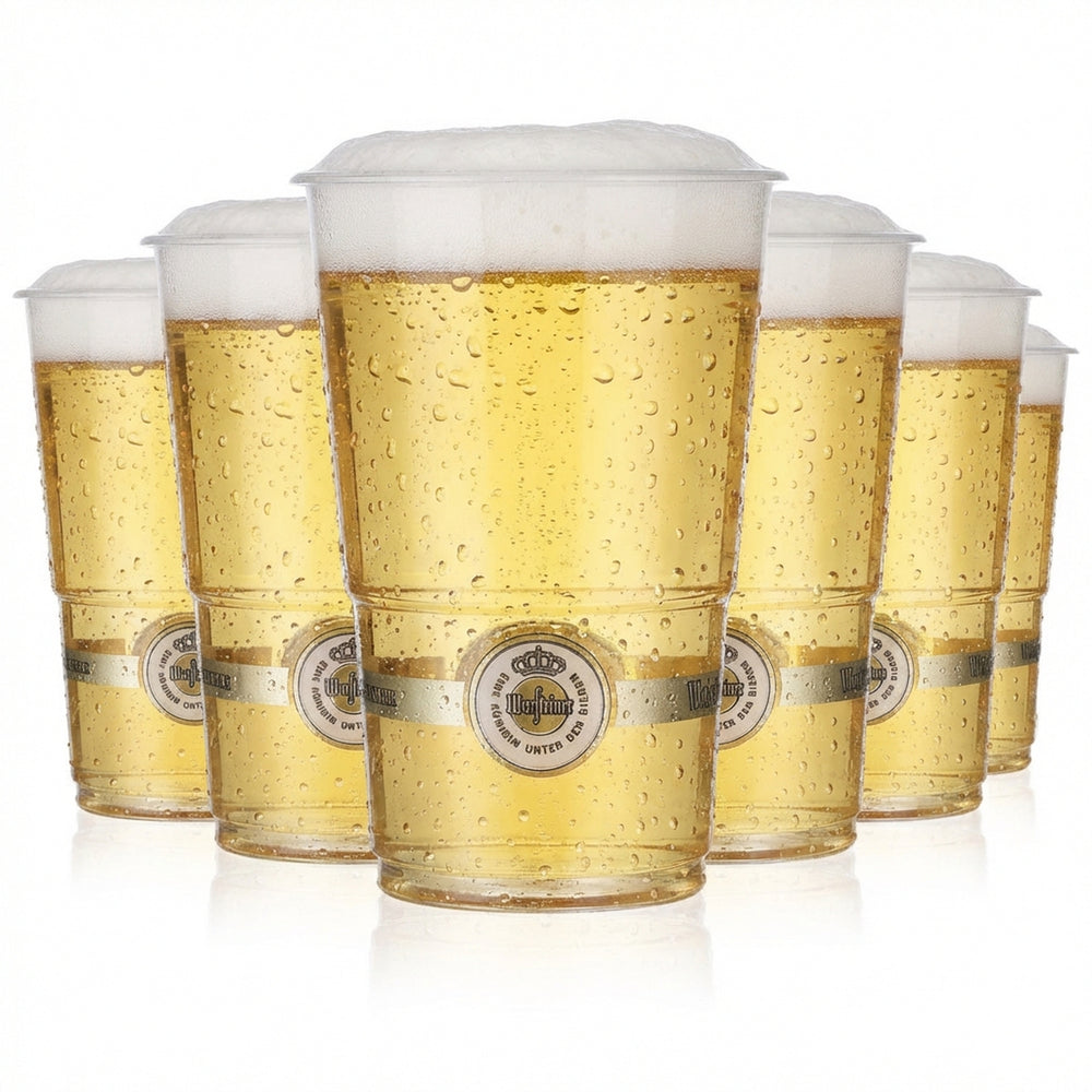 50x Warsteiner beer disposable cups, 0.4 l, festival glasses, plastic