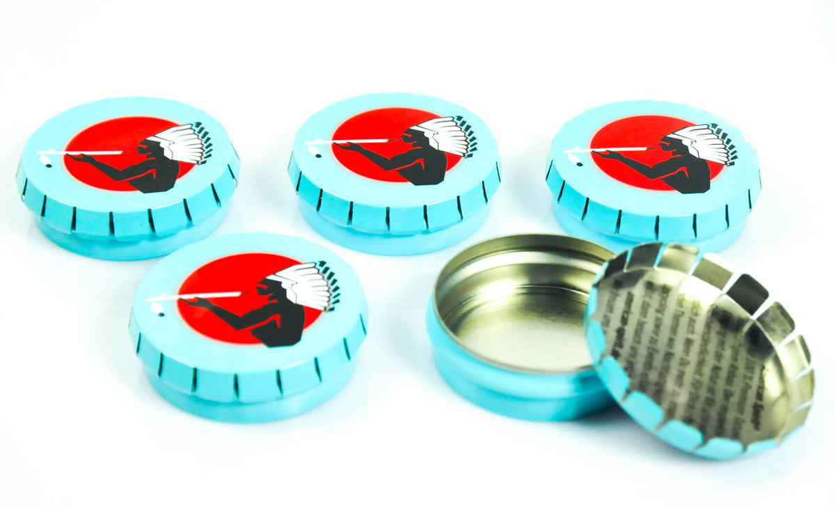 5x American Spirit Cigarette Ashtrays Beach Ashtrays Tin Can Mini Blue