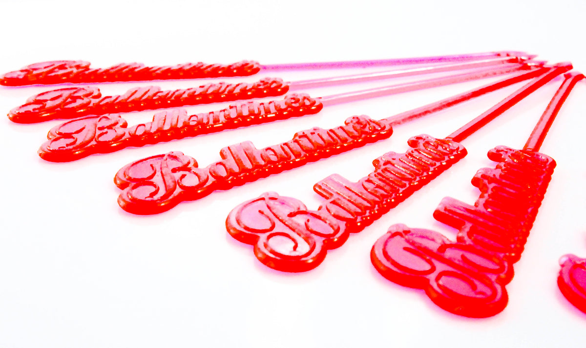 5x Ballantines Whisky Stirrer Bar Accessories Neon Red Very Rare – View 4