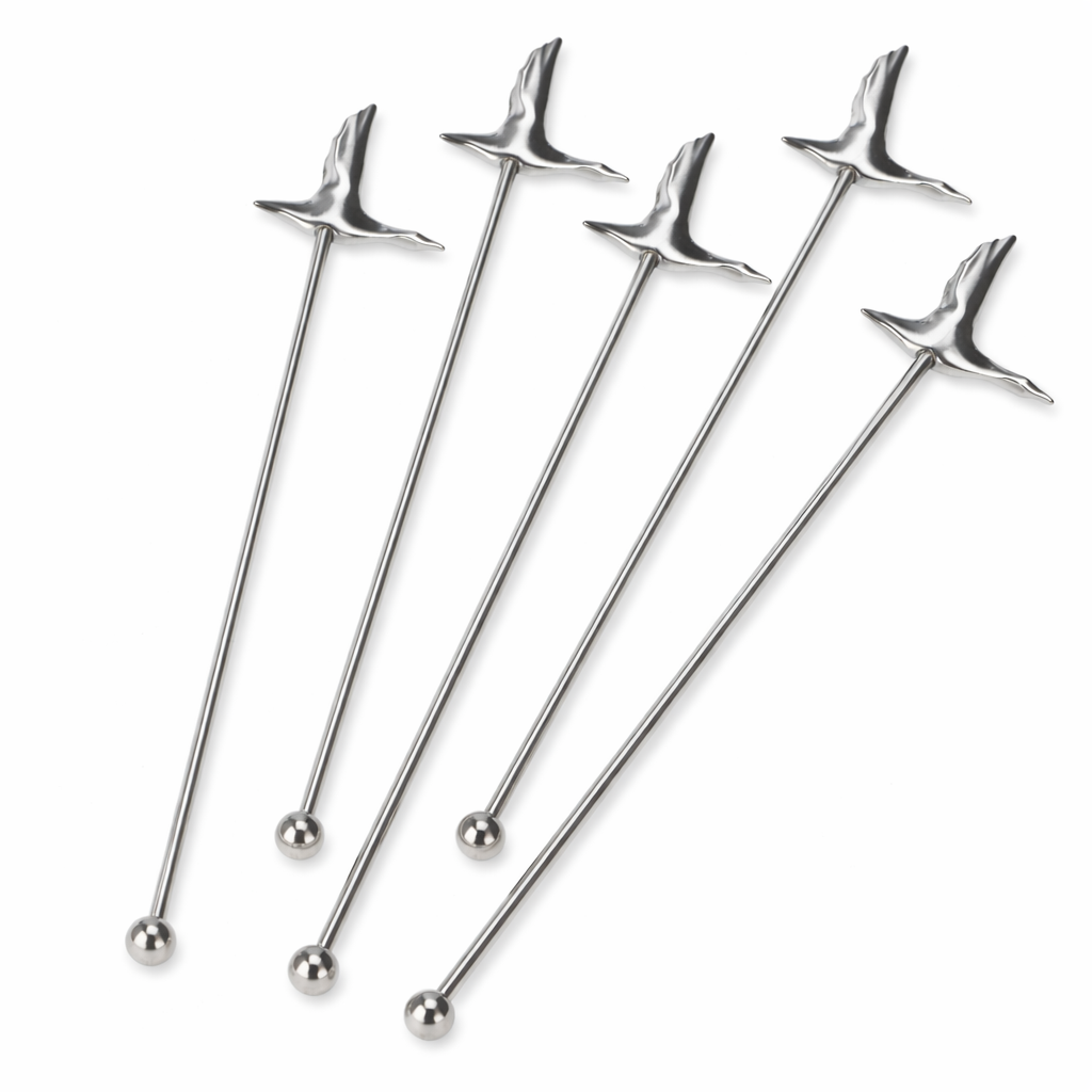 5x Grey Goose Vodka Stainless Steel Stirrer "Goose" Stirrer Metal Bar Accessories