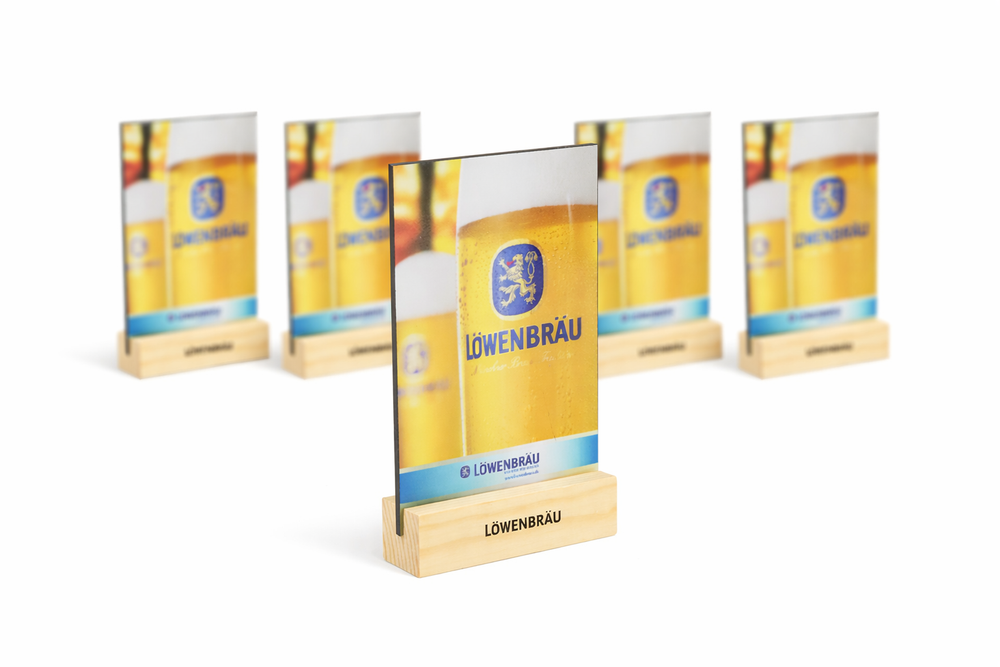 5x Löwenbräu table display mini chalkboard for restaurants, pubs, and bistros for food and drinks