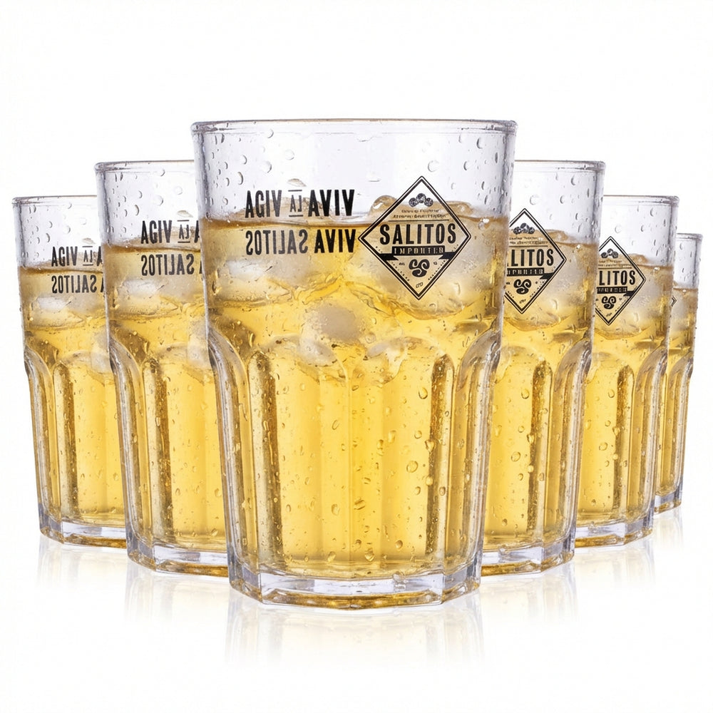 5x Salitos Beer Glass Cocktail Glasses Party Glasses Stackable Glasses 0.43l