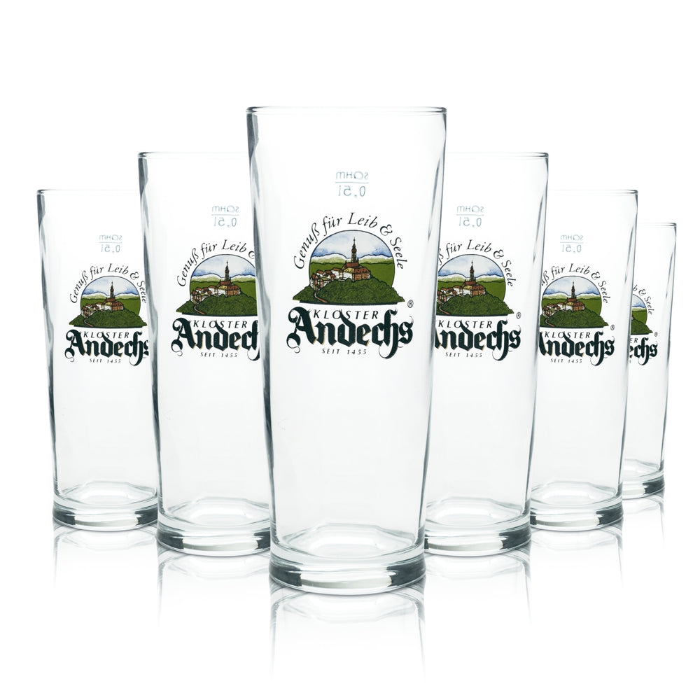 6 Andechs beer mug 0.5 l with Sahm logo, new