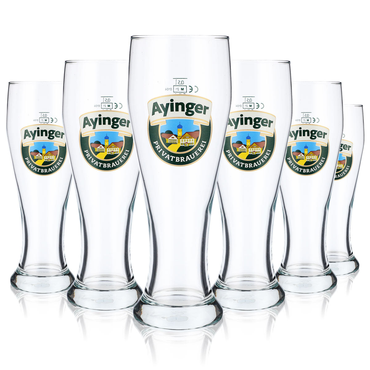 6 Ayinger Beer Glasses, 0.5 L Wheat Beer Glasses    New – View 5