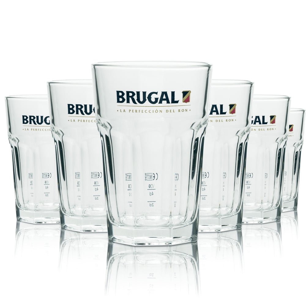 6 Brugal Rum Glass 0.25l Long Drink Glass Standard New