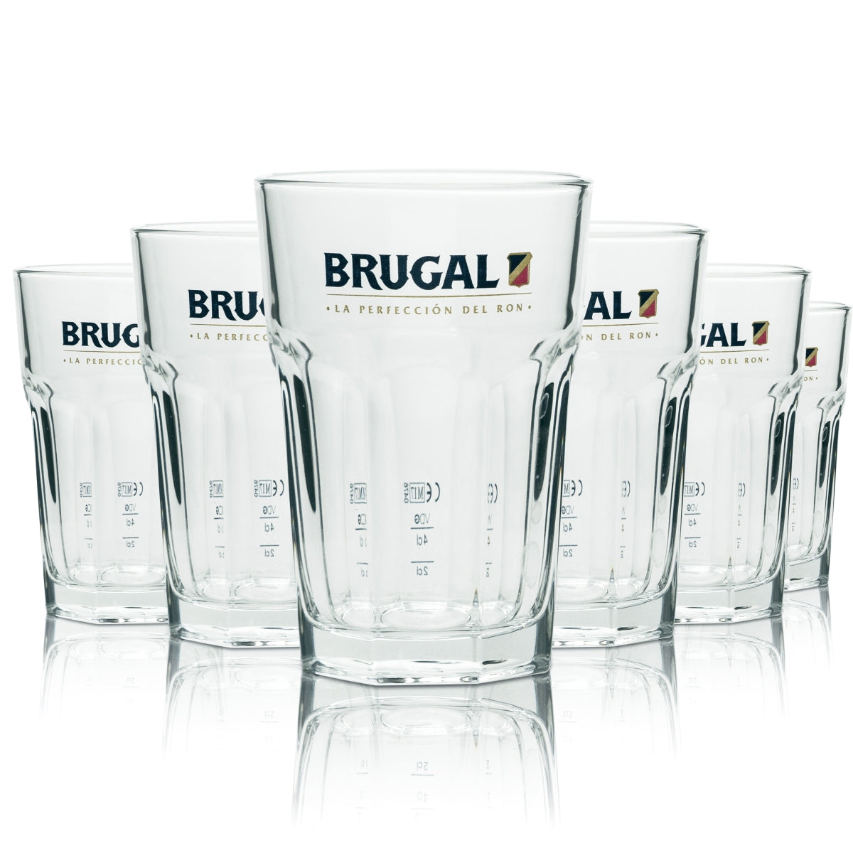 6 Brugal Rum Glass 0.25l Long Drink Glass Standard New