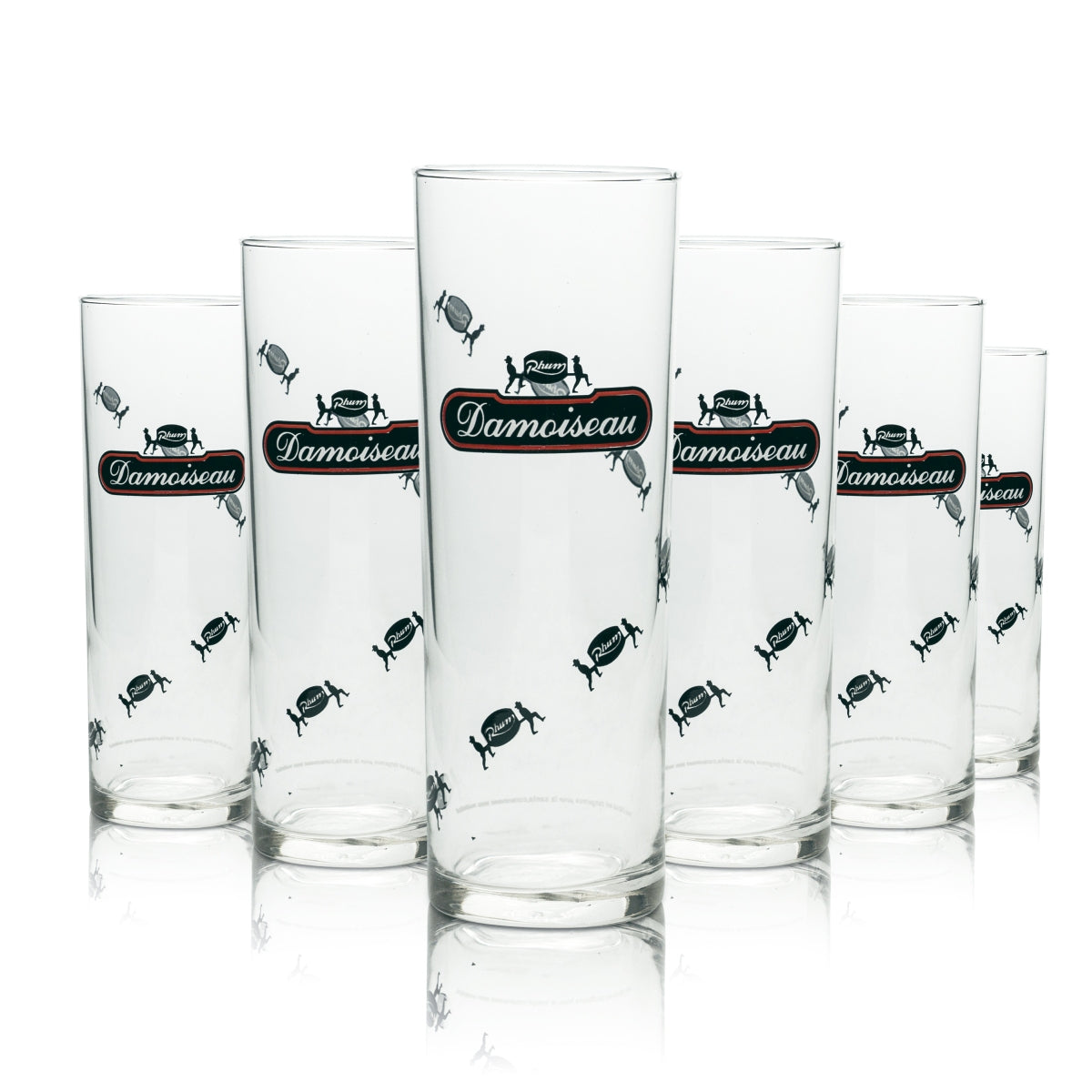 6 Damoiseau Rum Glass 0.25l Long Drink Glass "Tubo" new