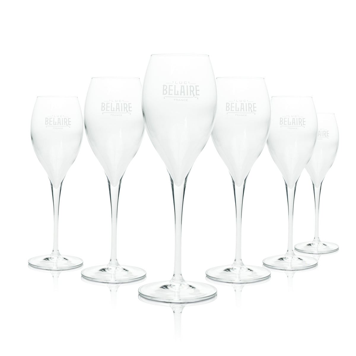 6 Luc Belaire Sparkling Wine Glasses, 0.1 L, Stylish Glasses, New