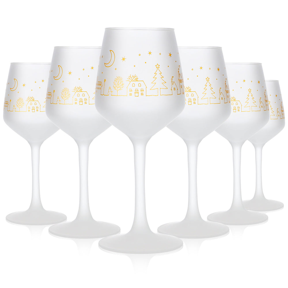 6 Mohaba Mulled Wine Mugs, Lineal 31, Satin-Finish Glass, Tulip Shape, 0.2 L, Calibrated