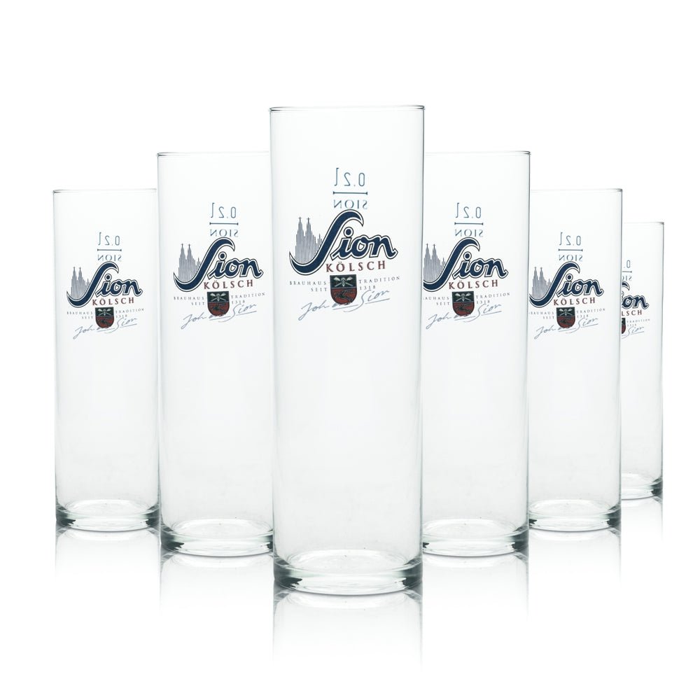 6 Sion beer glasses, Kölsch glasses, 0.2 l, new
