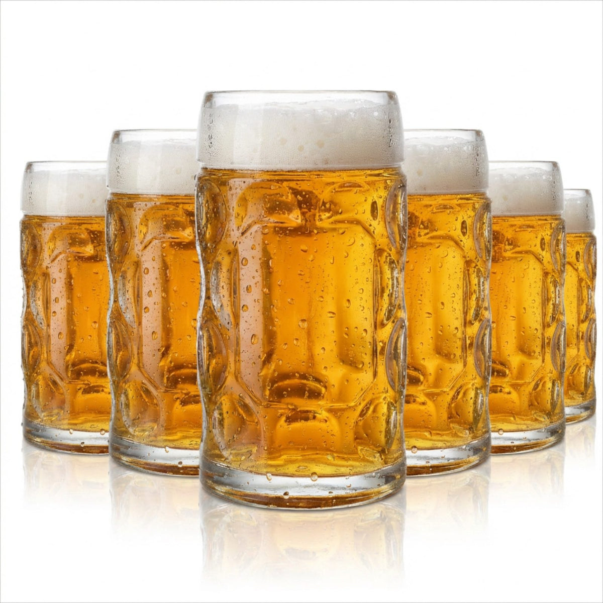 6 x 0.5 L Stölzle Isar Seidel Oberglas Beer Glass with Dots