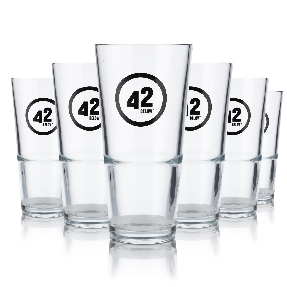 6x 42Below Glass 0,376l Vodka Tumbler Longdrink Glass Cocktail Glasses Set Gastro