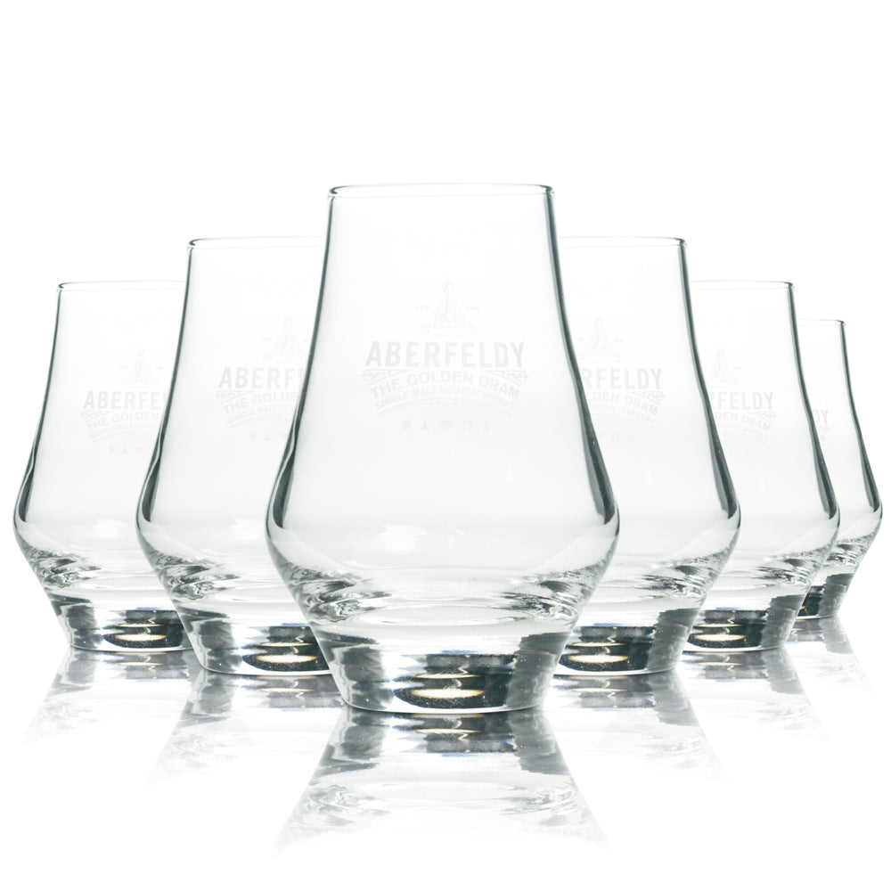 6x Aberfeldy Whisky Glass 0.2L Nosing Glasses Tasting Swirl Glasses Sommelier Tumblers