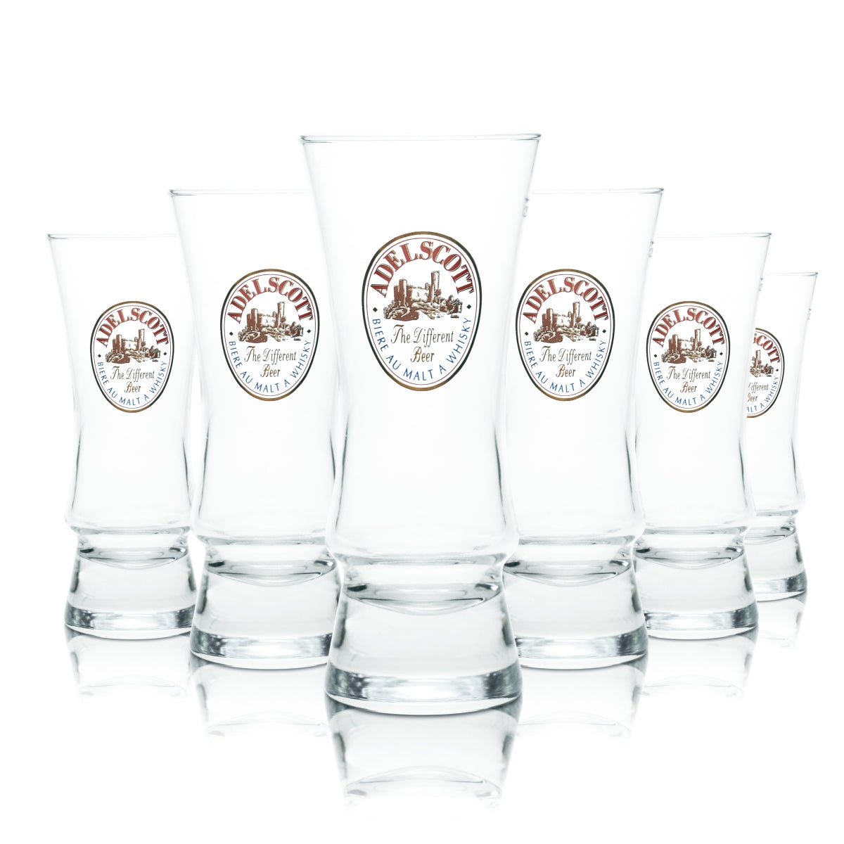 6x Adelscott glass 0.25l beer glasses trophy mug whisky malt beer brewery