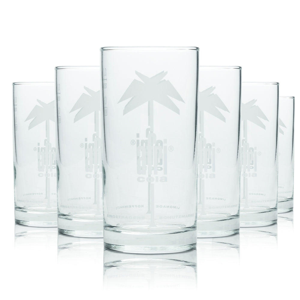 6x Afri Cola Long Drink Glasses 0.2 L Rastal Cup Gastro Retro Cola Engraved Glasses