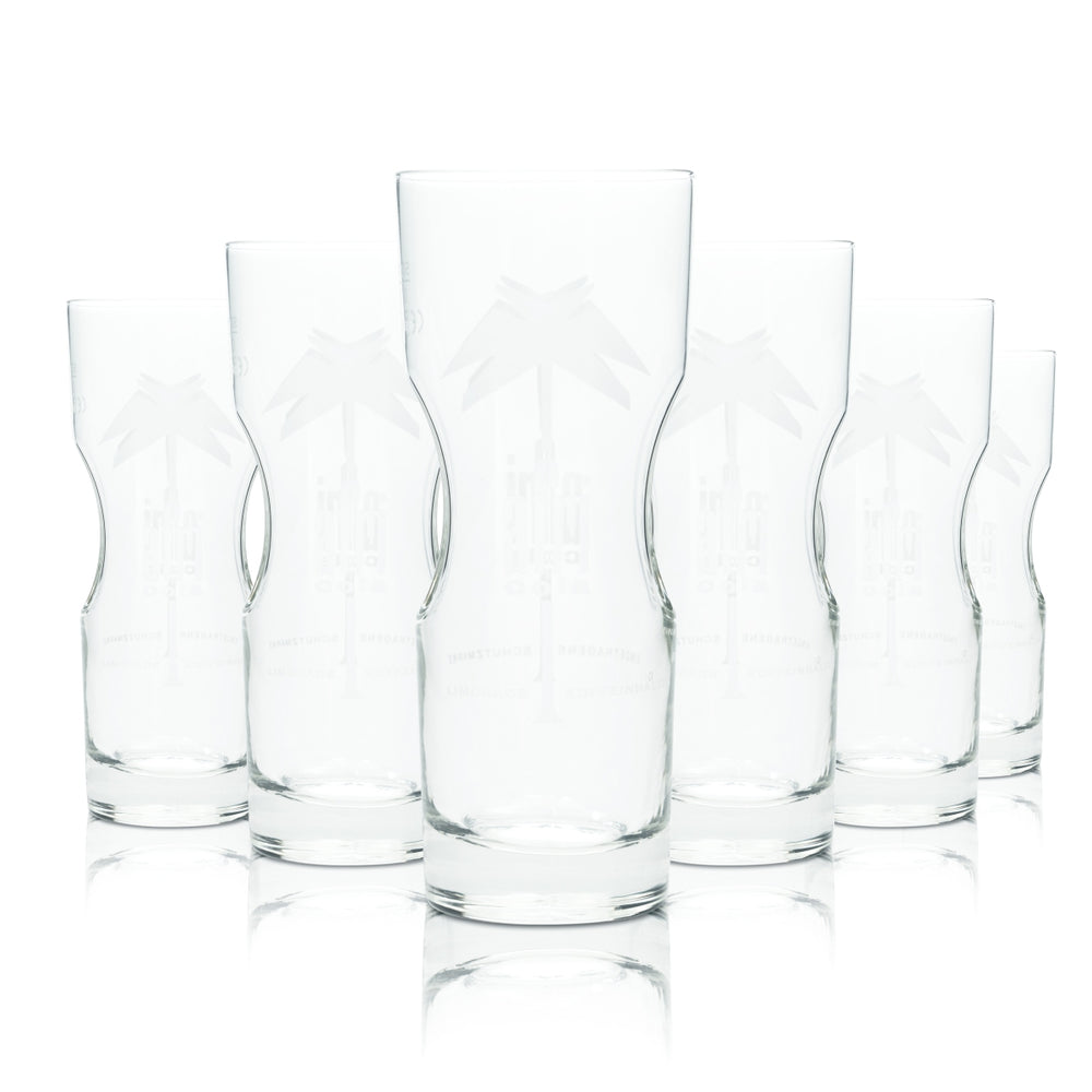 6x Afri Cola soft drink glass 0.2 l cup long drink glasses contour gastro soda