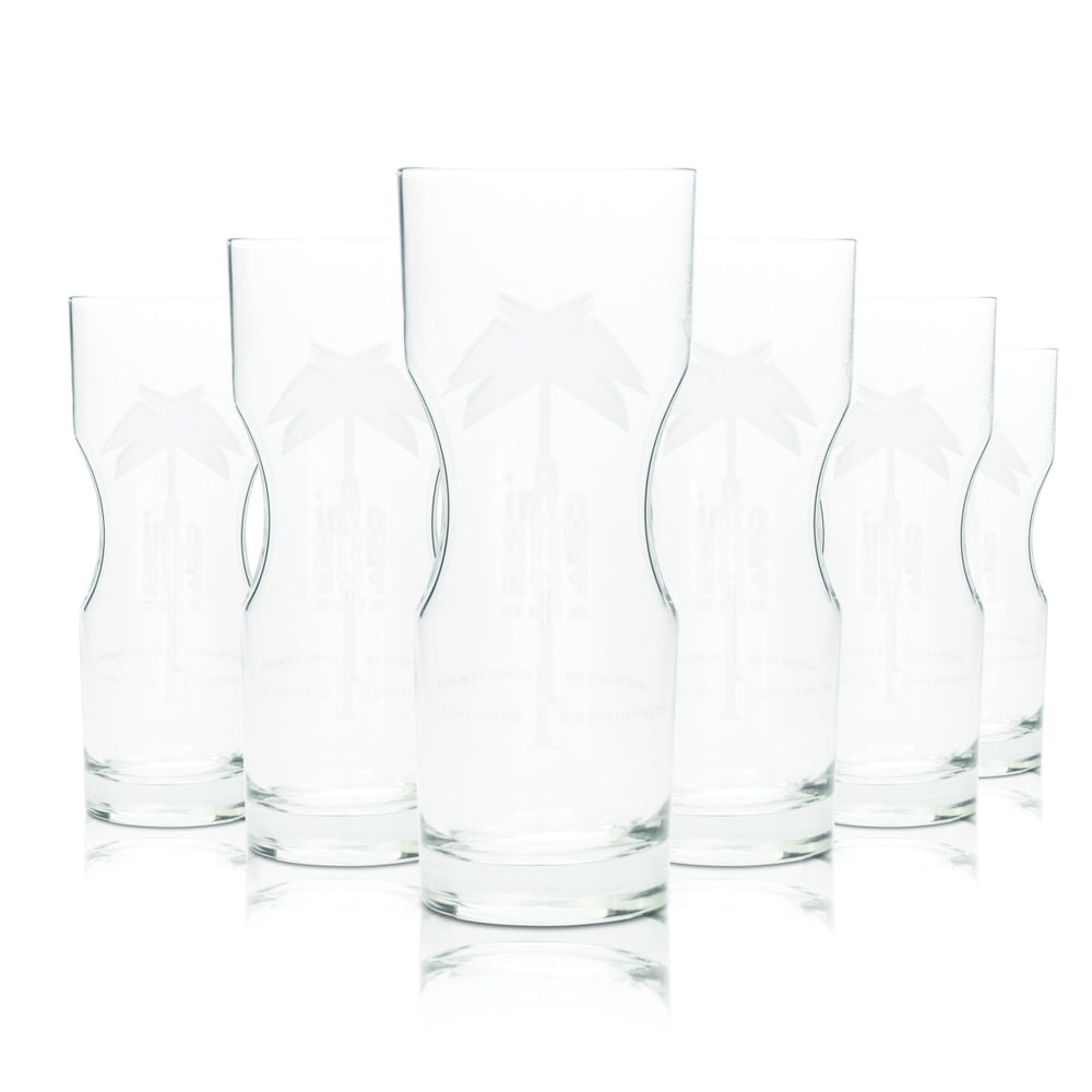 6x Afri Cola soft drink glass 0.3 l cup long drink glasses contour gastro soda