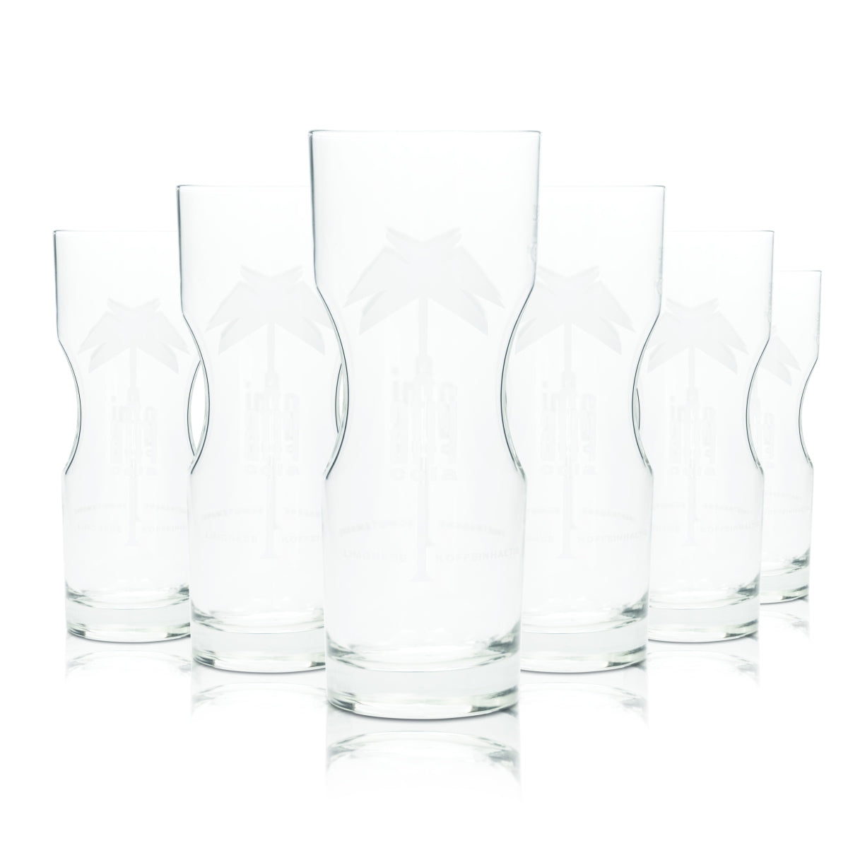 6x Afri Cola soft drink glass 0.3 l cup long drink glasses contour gastro soda