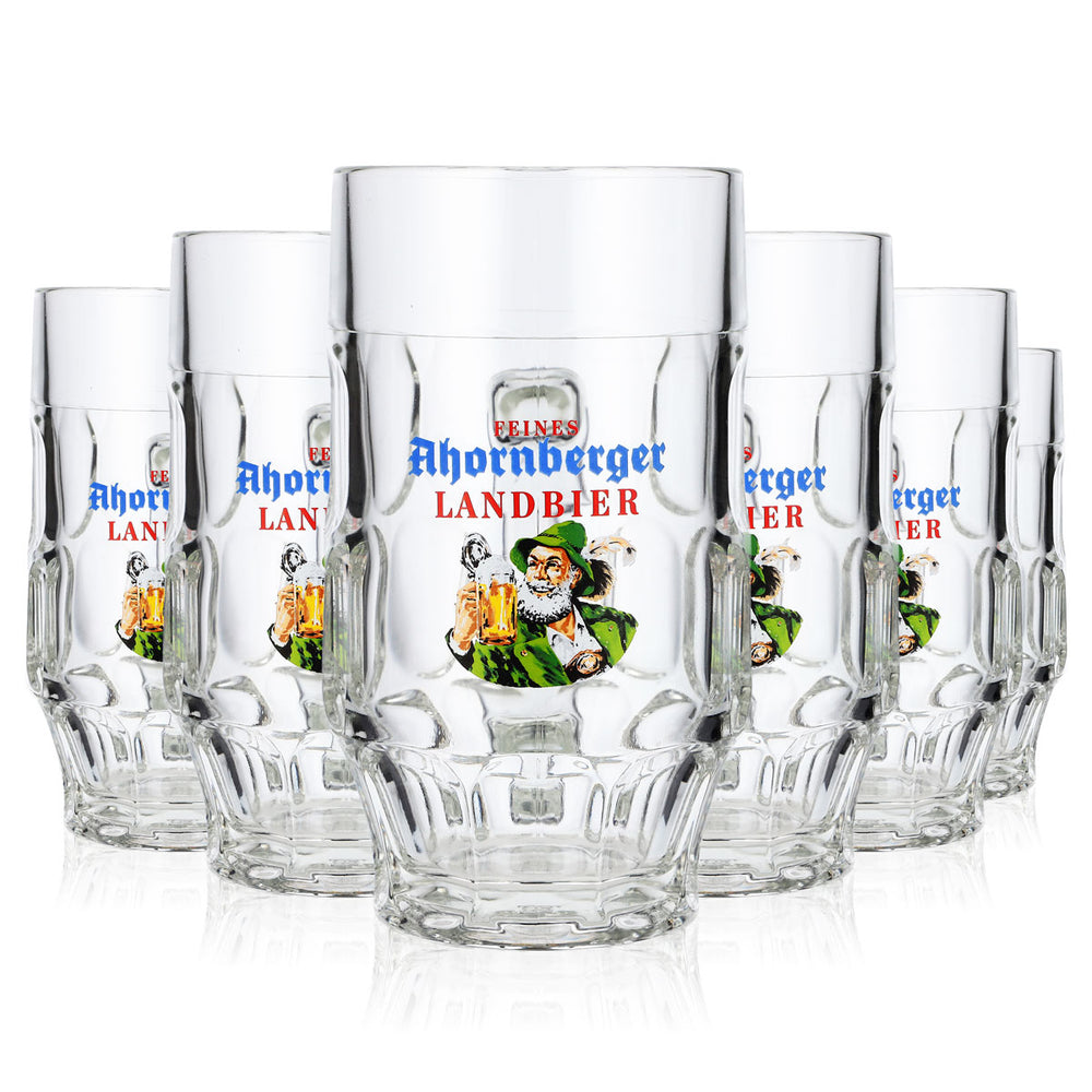 6x Ahornberger beer glass 0.5l beer mug country beer contour brewmaster mug