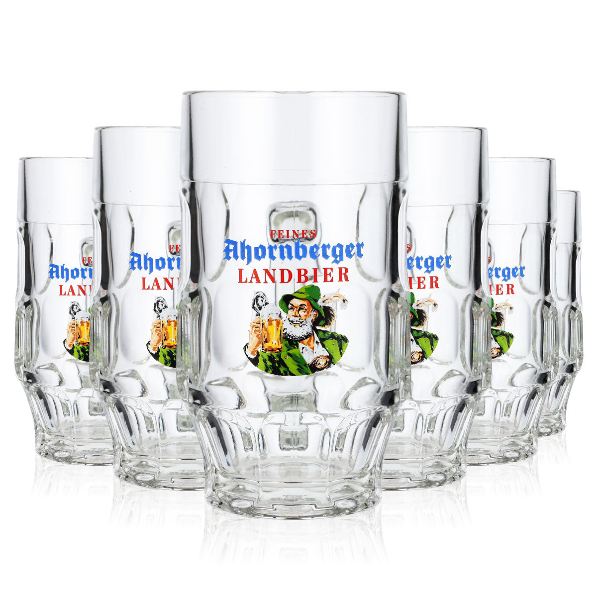 6x Ahornberger beer glass 0.5l beer mug country beer contour brewmaster mug
