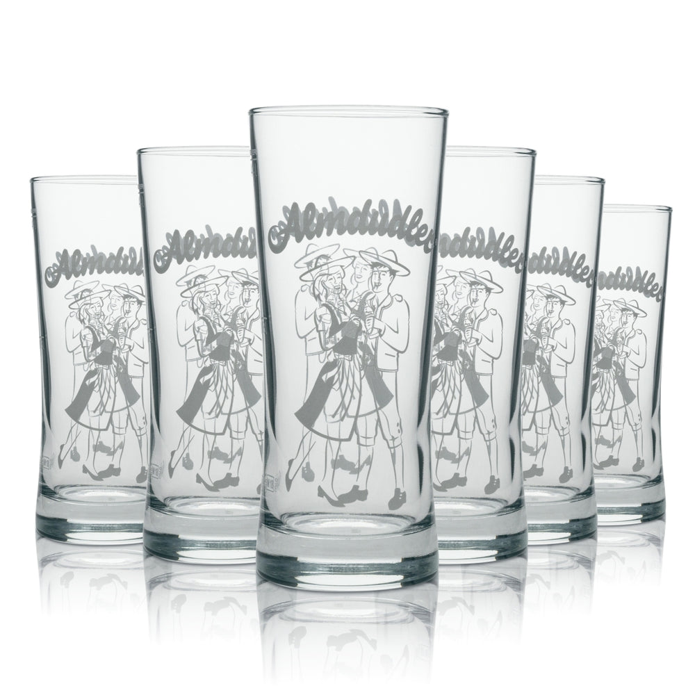 6x Almdudler soft drinks, 0.25 l glass bottle with logo