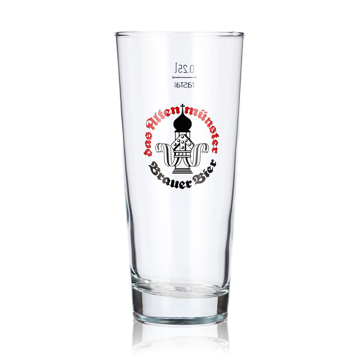 6 Altenmünster Beer Glasses, 0.25 L, Red and Black Rastal Logo – View 2