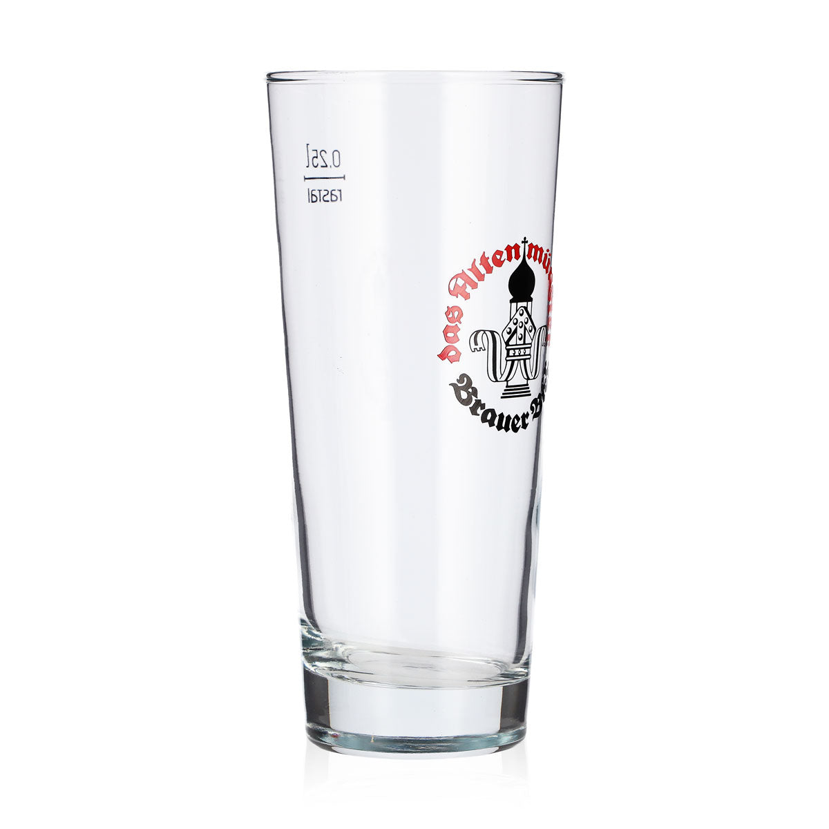 6 Altenmünster Beer Glasses, 0.25 L, Red and Black Rastal Logo – View 3
