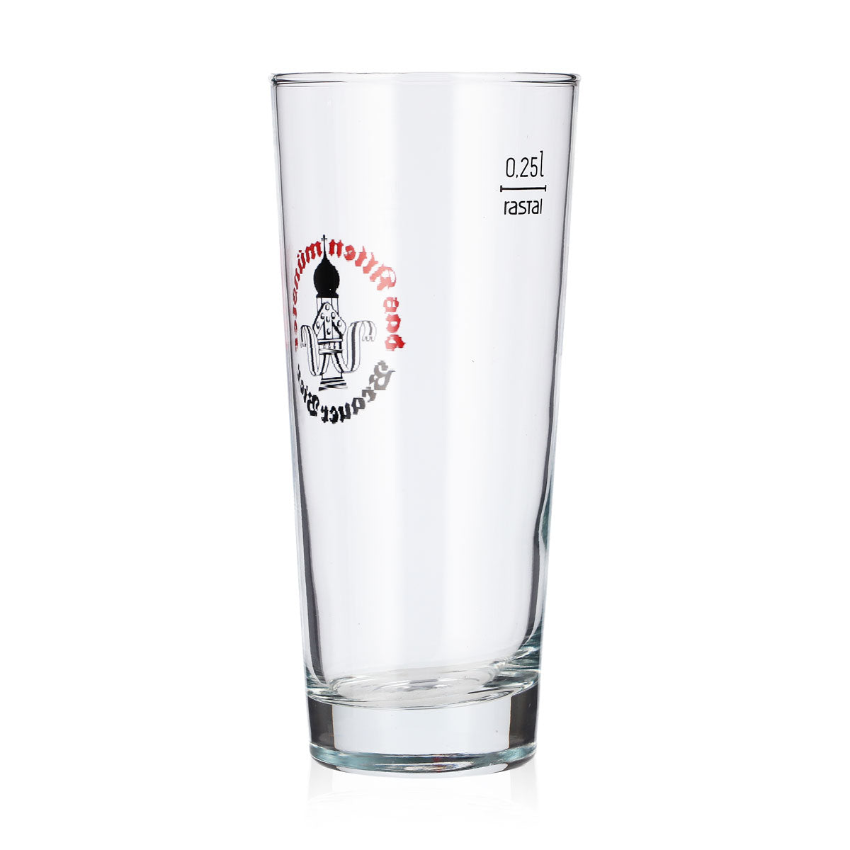 6 Altenmünster Beer Glasses, 0.25 L, Red and Black Rastal Logo – View 4