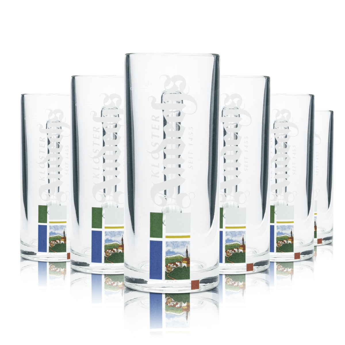 6x Andechs Beer Glass 0.3l Mug Tankard Seidel Glasses Gastro Monastery Brewery Beer