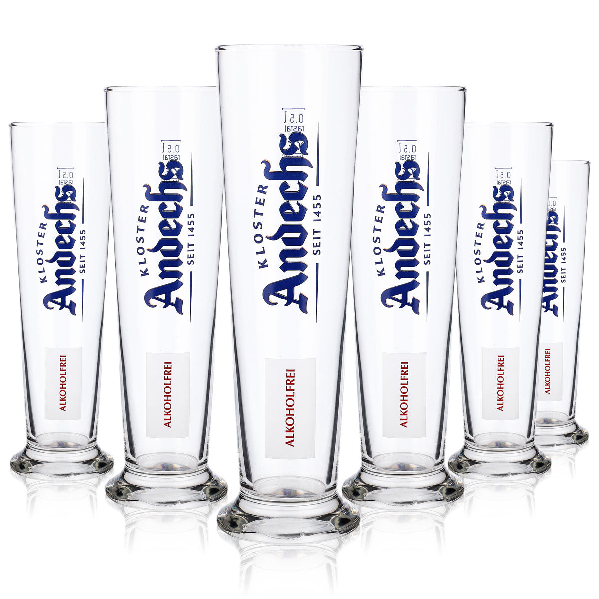 6x Andechs beer glasses, 0.5 l, wheat beer glass, non-alcoholic, Rastal – View 6