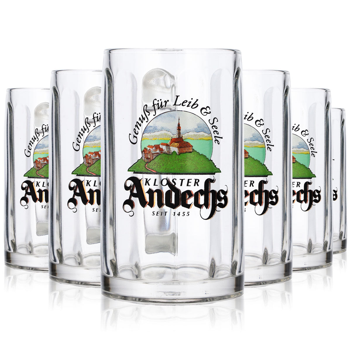 6x Andechs beer glass Seidel beer mugs 0.2 l mug "Enjoyment for body and soul" Rastal – View 7
